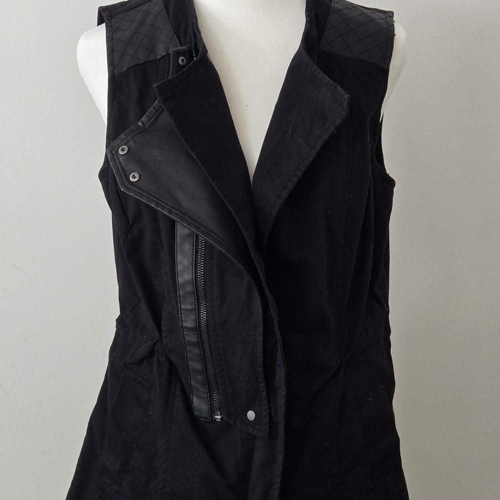 Vero Moda Black Sleeveless Asymmetric Moto Vest